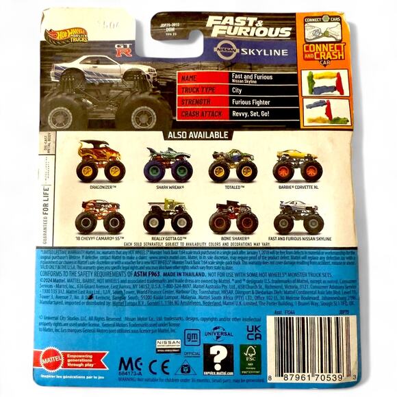 Hot Wheels Monster Trucks Fast & Furious Nissan Skyline GT-R R34 - Picture 2 of 6